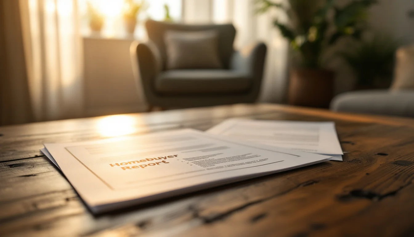 Homebuyer Report Checklist For Essex â€” A homebuyer and surveyor discussing a detailed property report inside a well-lit