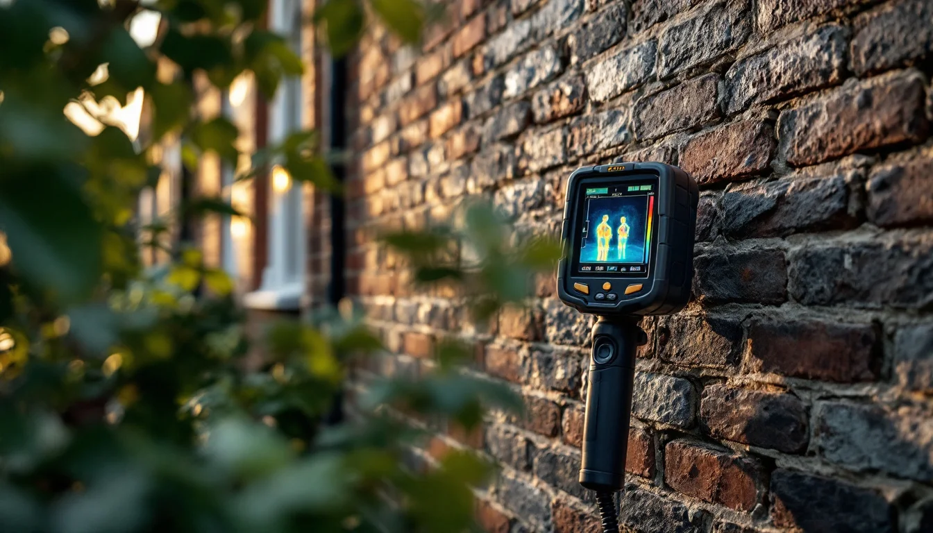 Best Building Survey Practices In London &mdash; Surveyor using a thermal imaging camera to scan the walls of a Victorian terrace
